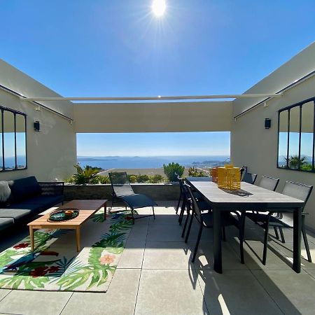 Superbe T2 44M2 - Grande Terrasse Vue Mer Panoramique Exceptionnelle Piscine - Parking Bandol Luaran gambar