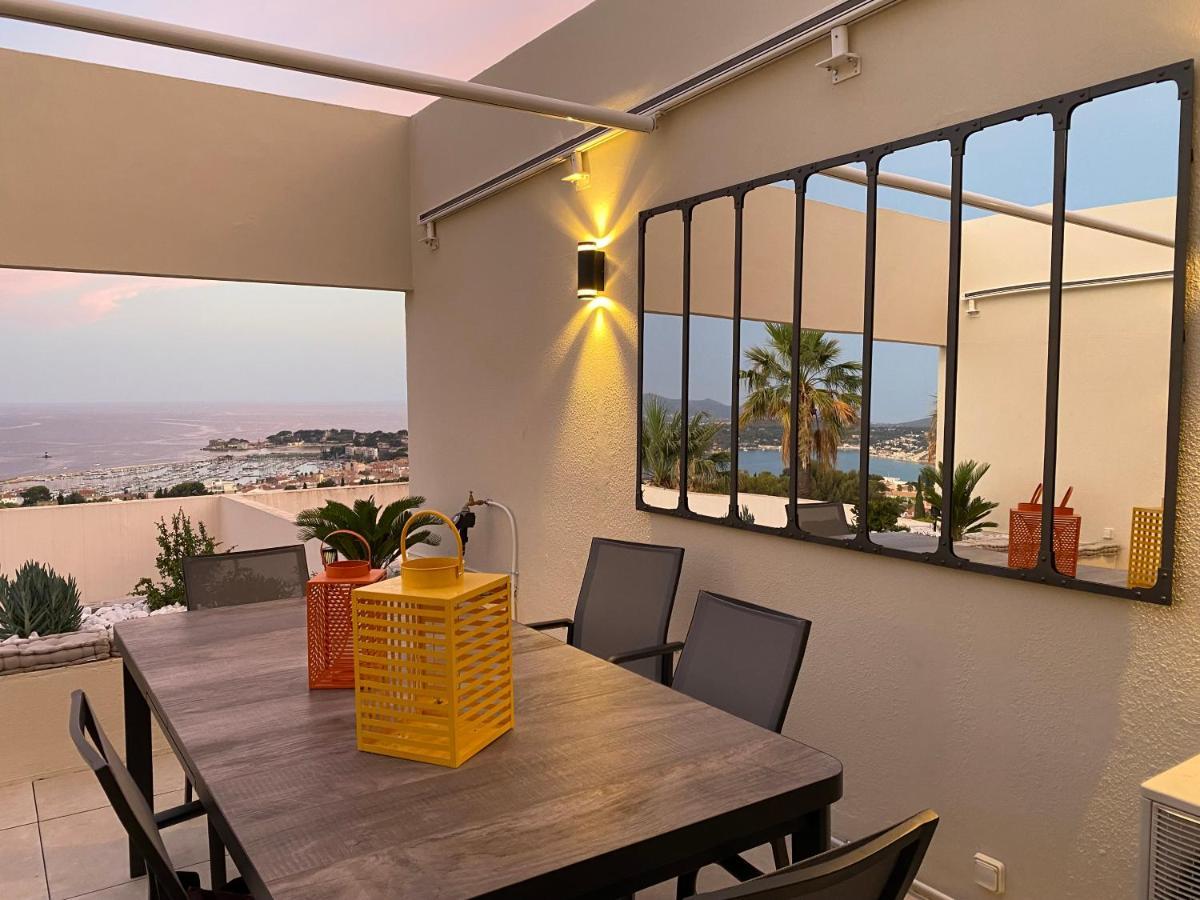 Superbe T2 44M2 - Grande Terrasse Vue Mer Panoramique Exceptionnelle Piscine - Parking Bandol Luaran gambar