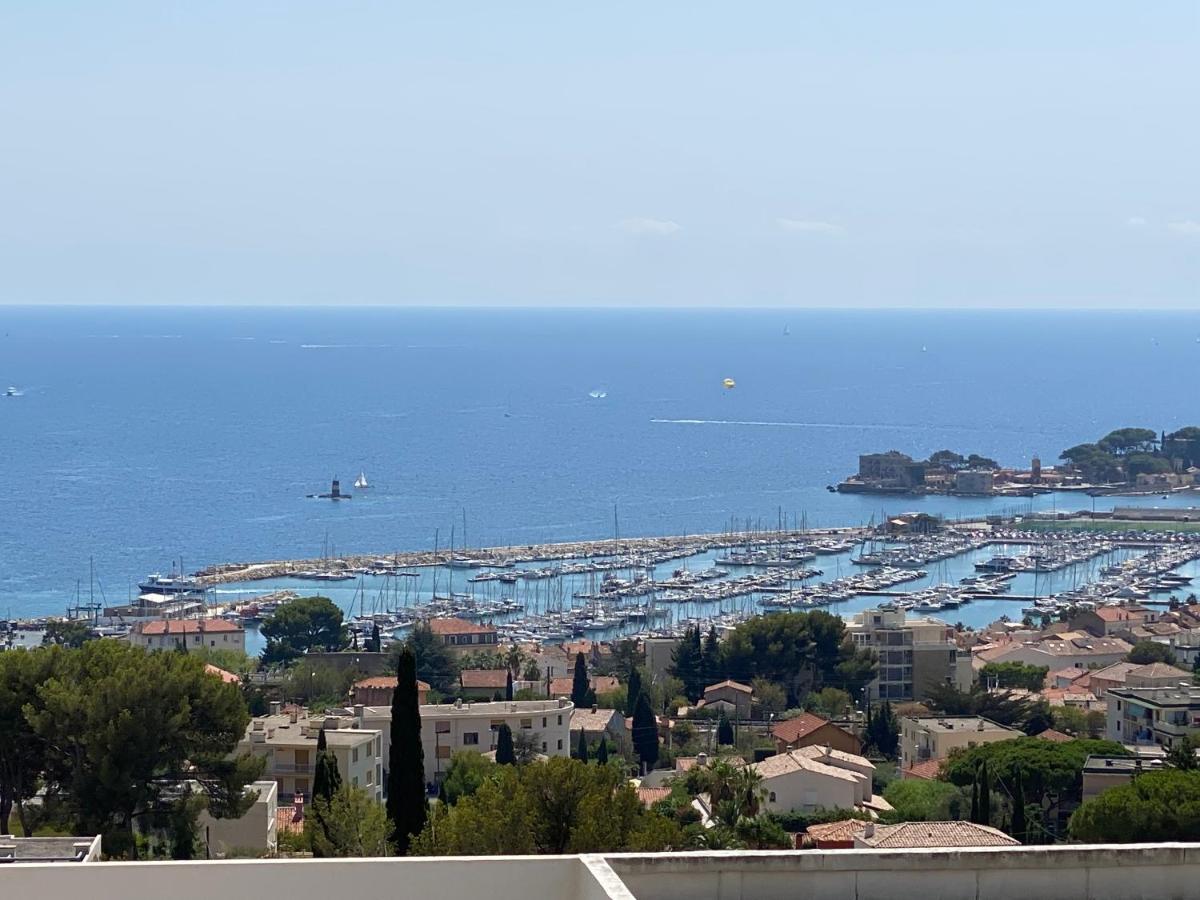 Superbe T2 44M2 - Grande Terrasse Vue Mer Panoramique Exceptionnelle Piscine - Parking Bandol Luaran gambar