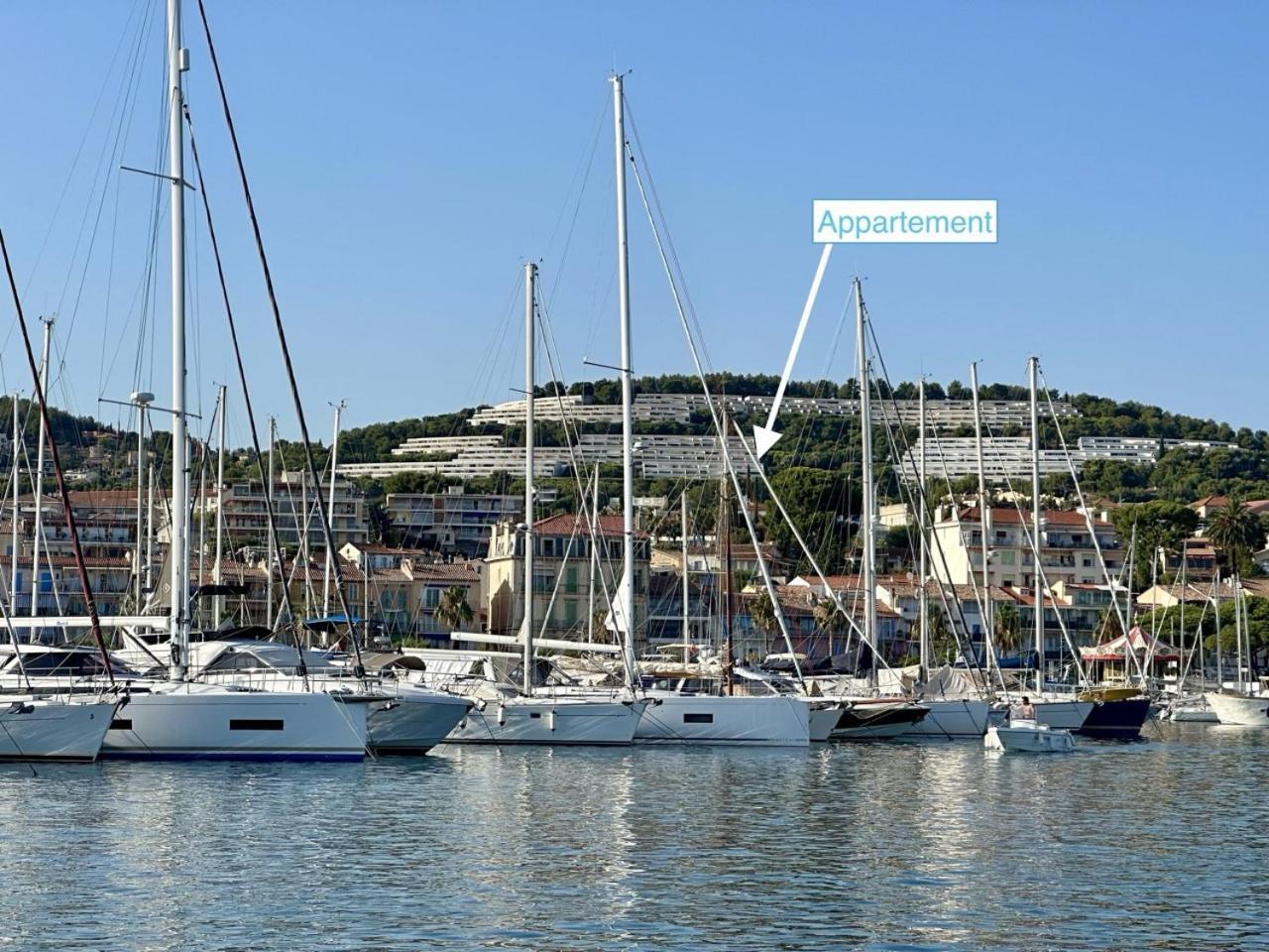 Superbe T2 44M2 - Grande Terrasse Vue Mer Panoramique Exceptionnelle Piscine - Parking Bandol Luaran gambar